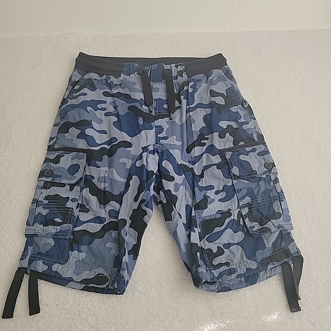 Y2k Southpole Stretch Waist Blue/Black Camo Men’s M Shorts Cargo Pockets