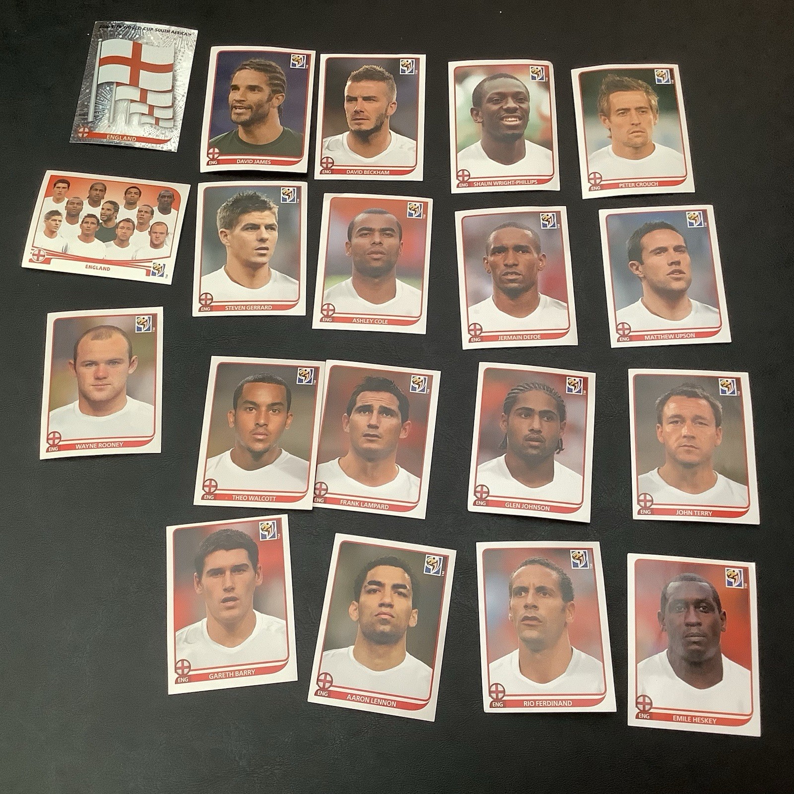 England National Team Stickers- Panini FIFA World Cup 2010 Lot Of 19