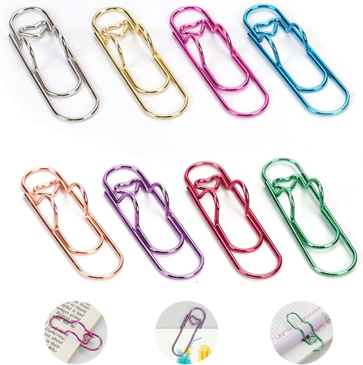 Paper Clip Pen Holder, Metal Pen Clips for Notebook - 16 Pcs Colorful Pen Clip H