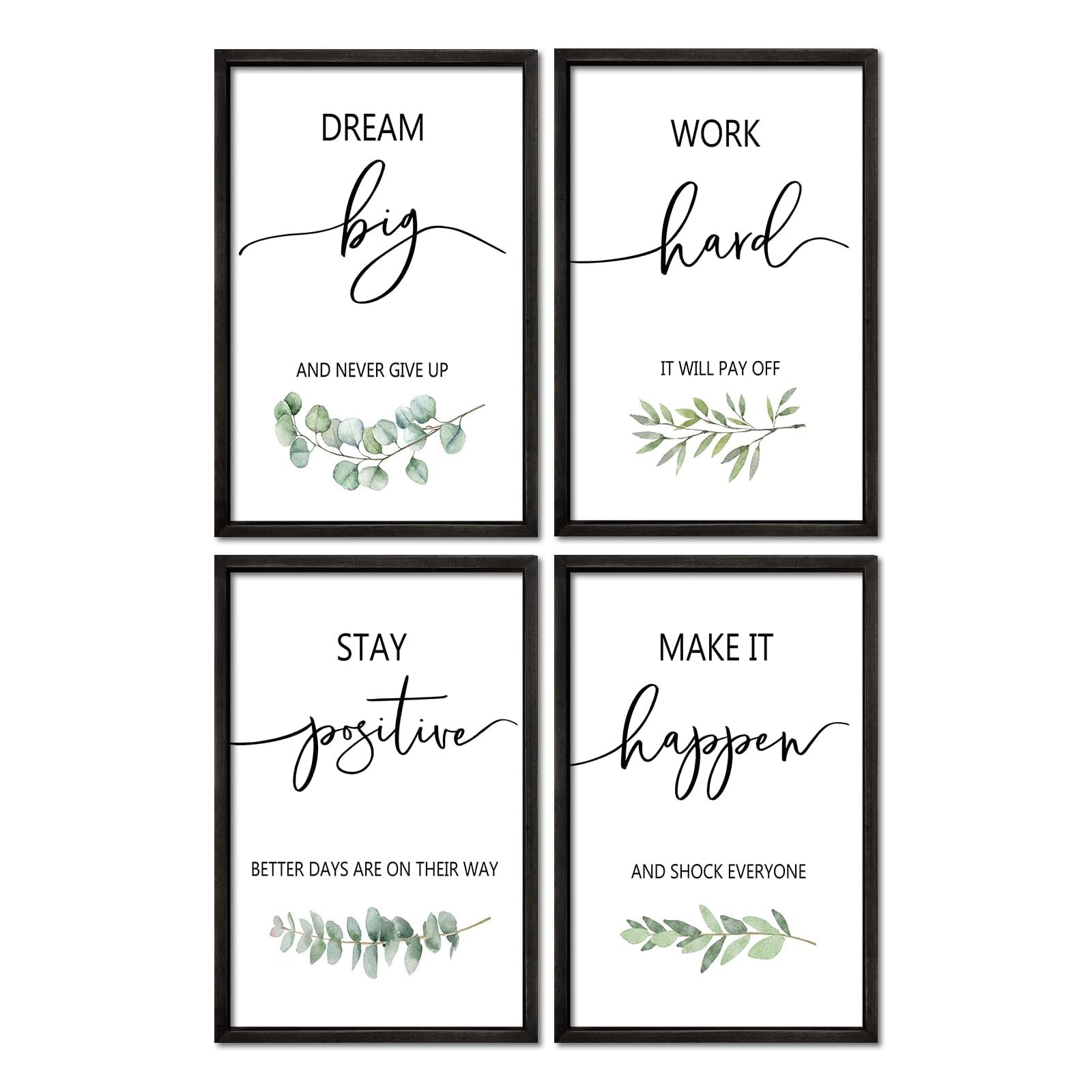 YWJKWLGS Inspirational Quote Wall Art Set 16x24 Inch Set of 4 Motivational Ho...