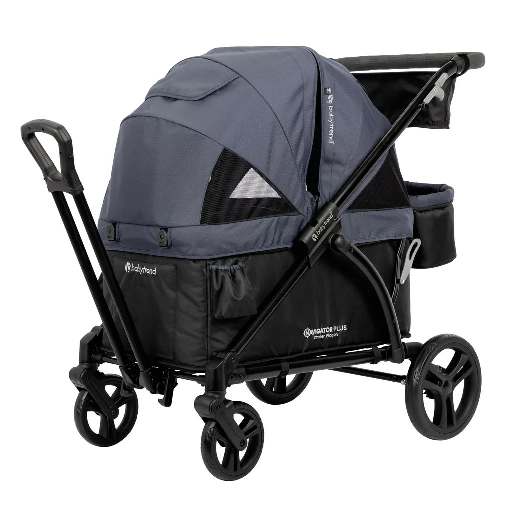 DOUBLE STROLLER WAGON TRAVEL BABY TREND NAVIGATOR 2 in 1 FOLDING PUSH PULL NEW ~