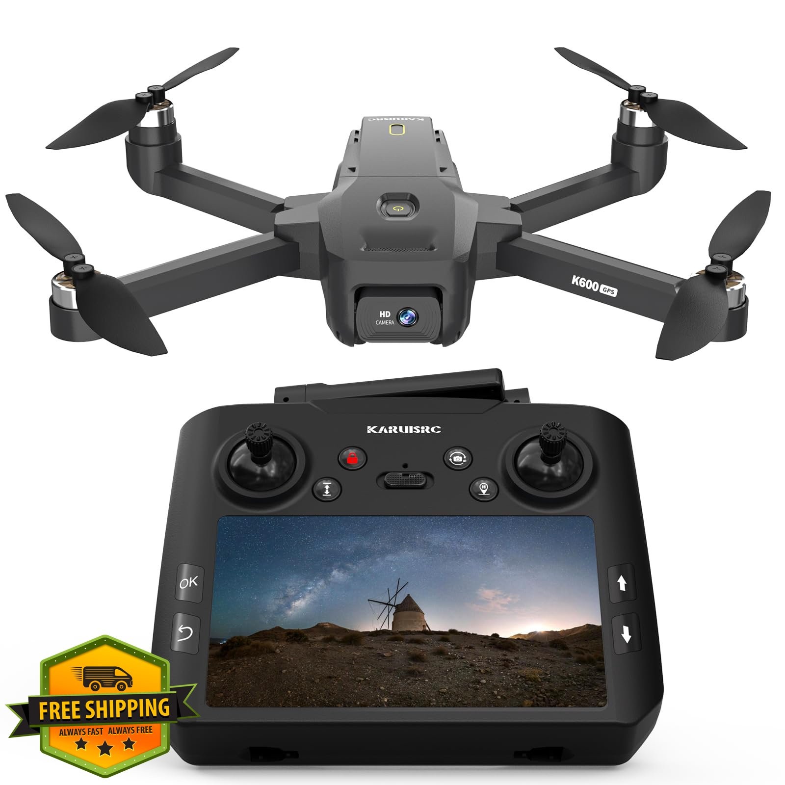 GPS FPV Drone EIS Camera Adults Al Track Foldable Quadcopter