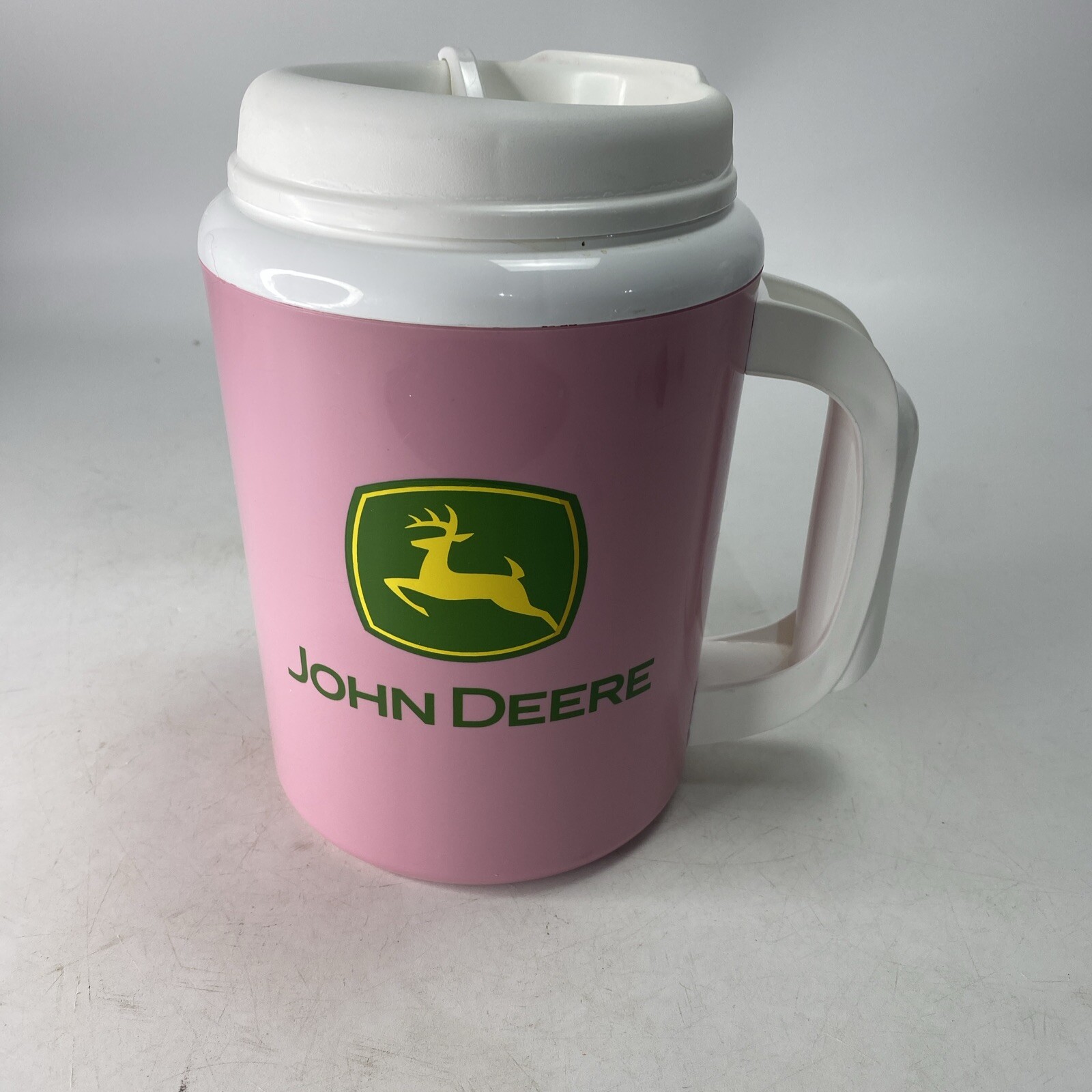 Large Vintage John Deere Super Insulated Travel Mug by Thermo-Serv USA Pink