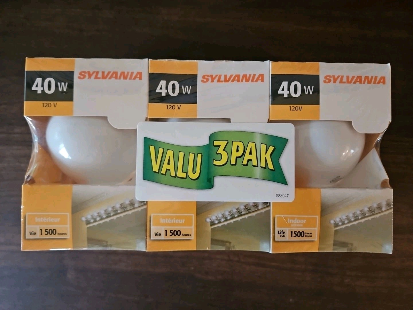3 Pack Sylvania 40W 120V Decorative Globe Light Bulb White G25 Indoor New Sealed