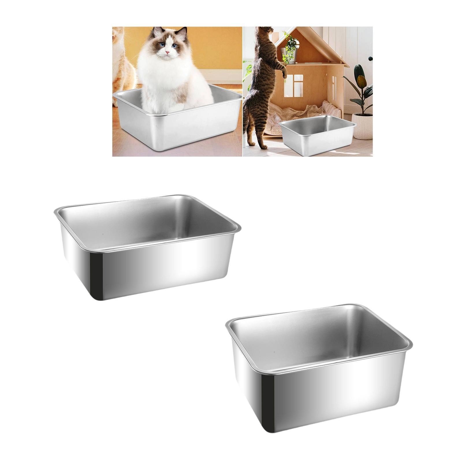 Cat Litter Box Sand Basin Stainless Steel Non Stick Large Pet Supplies Sandbox