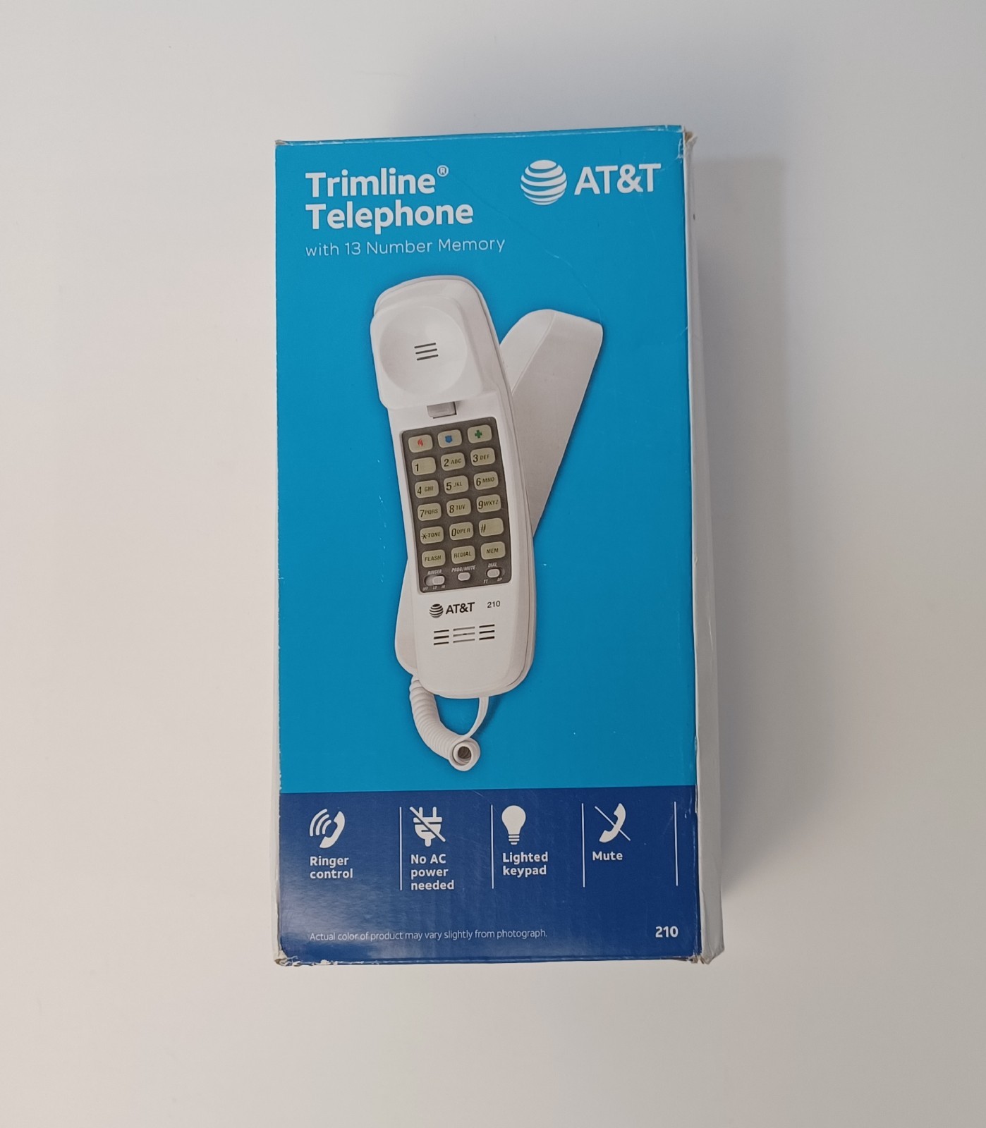 AT&T 210M Trimline Corded Phone - White