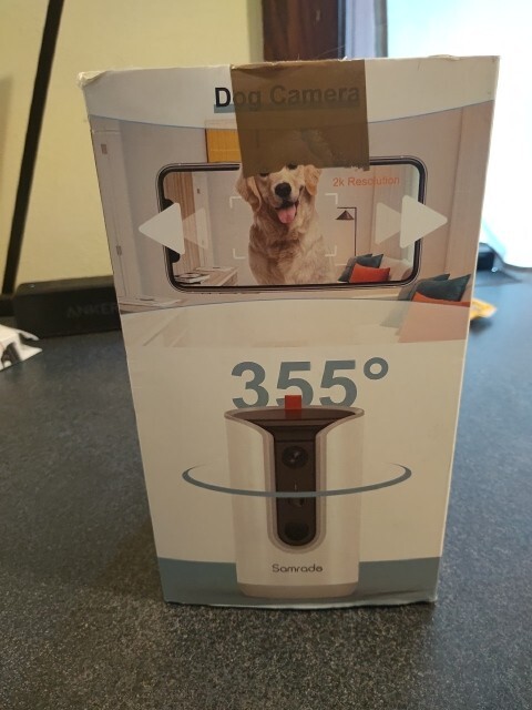 Samrado Pet Camera With Treat Tossing 355 D. View - Night Vision - 2-way Audio