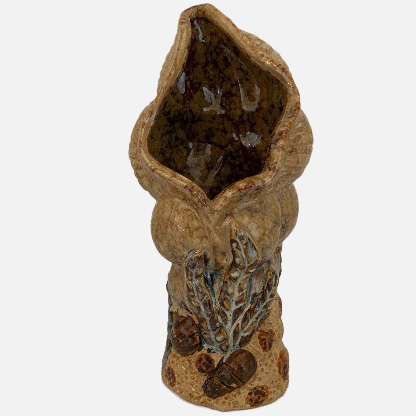 Seashell Coral Pottery Vase 9.5” Hand Created Studio Artist Piece Marked 59354