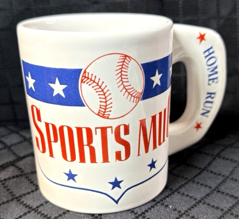 Grand Slam Baseball White Ceramic Coffee Cup Sports Mug Home Run 