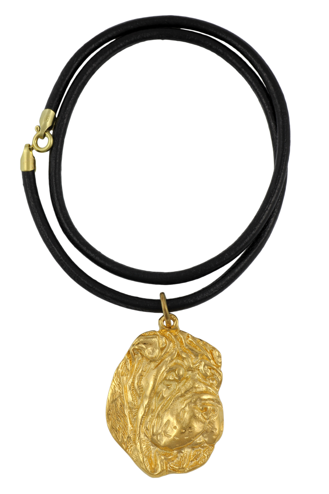 Shar Pei - Dog Collar, Gold-Plated Pendant For Dog Lovers, Unique Schmuck