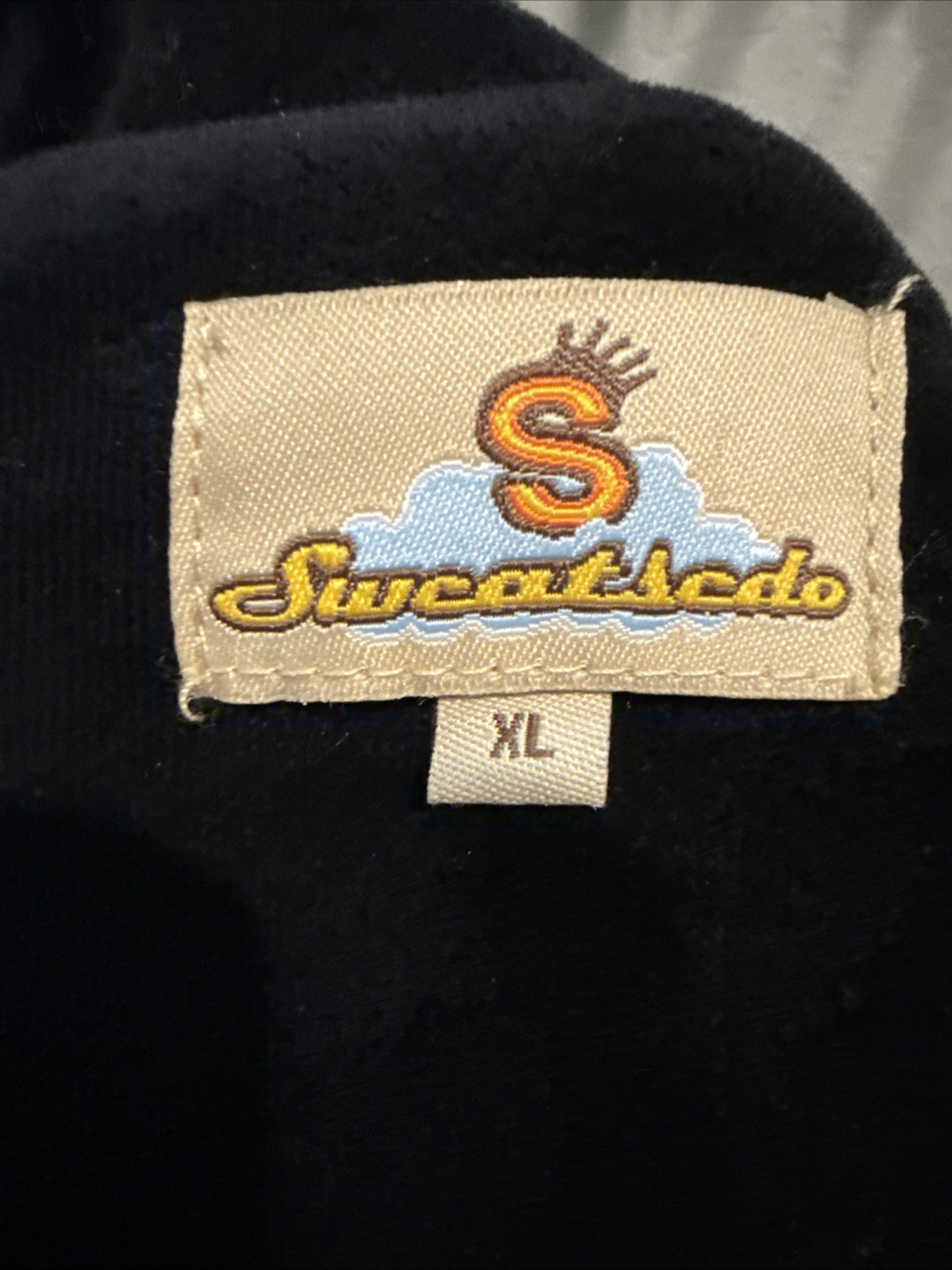 Mens Vintage Sweatscdo Track Suit Jacket Black W/orange Stripes Size Large XL