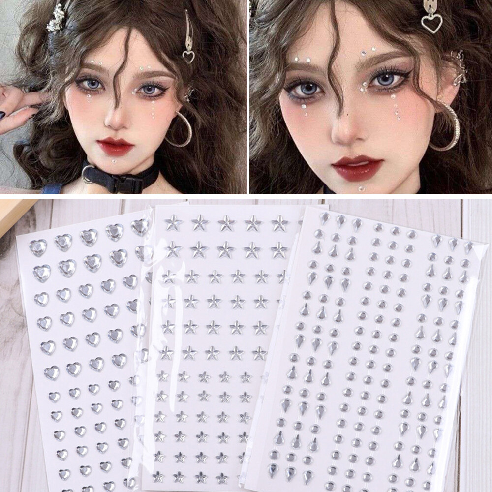 Face Stickers Acrylic Rhinestone Stickers Body Art Decorative Stickers η