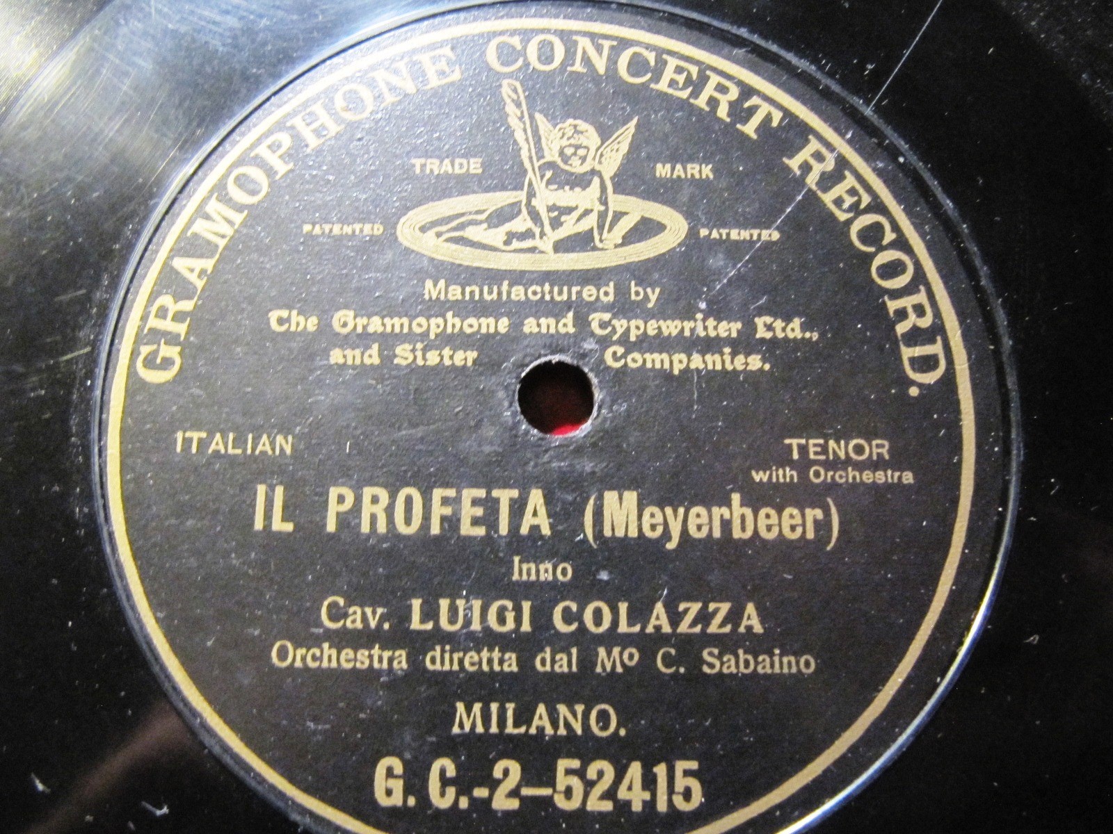 1905 LUIGI COLAZZA Tenor Milan G&T PROPHETE Il Profeta Roi du ciel 2-52415