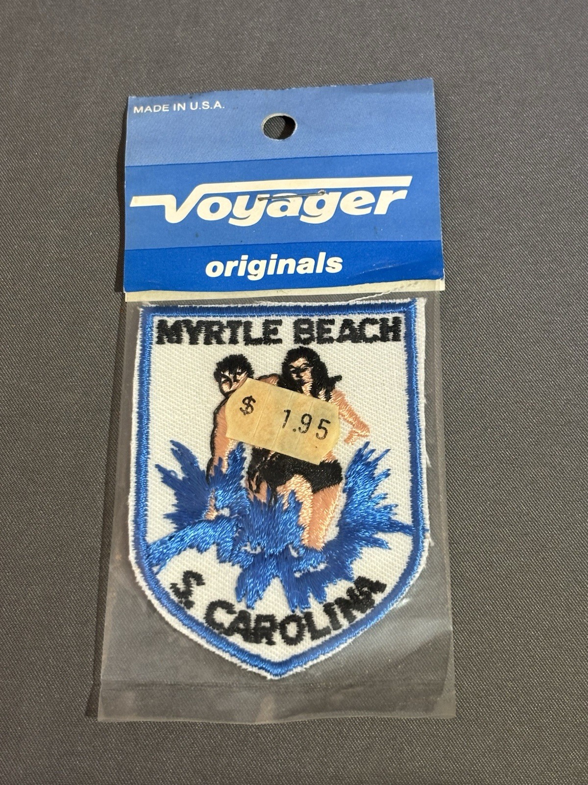 VINTAGE 1980’S VOYAGER Embroidered Patch MYRTLE BEACH SOUTH CAROLINA 2 3/4” X 2”