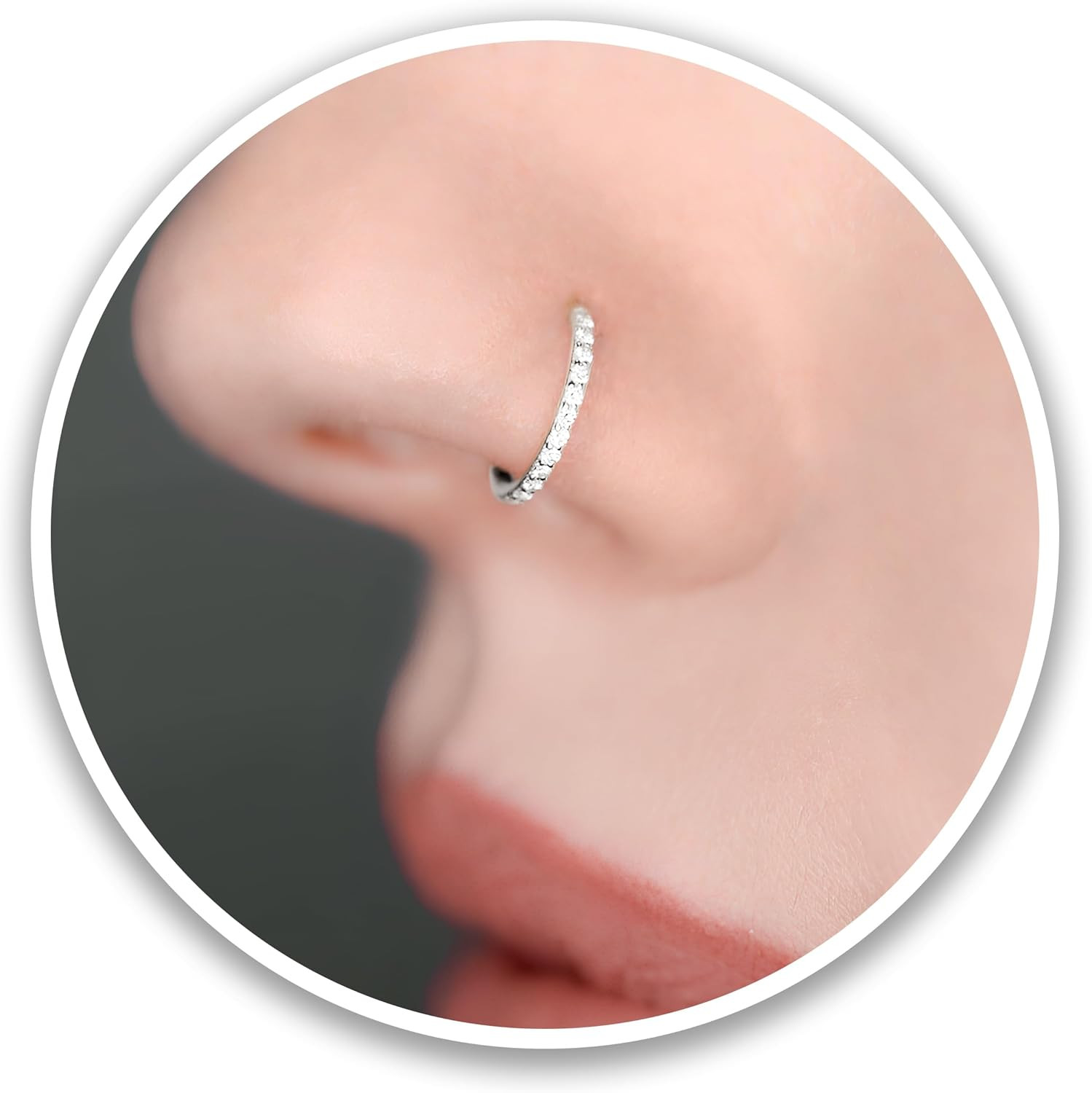 Hypoallergenic Silver Nose Rings Hoops - 20G 18G 16G Surgical Steel Cartilage Ea