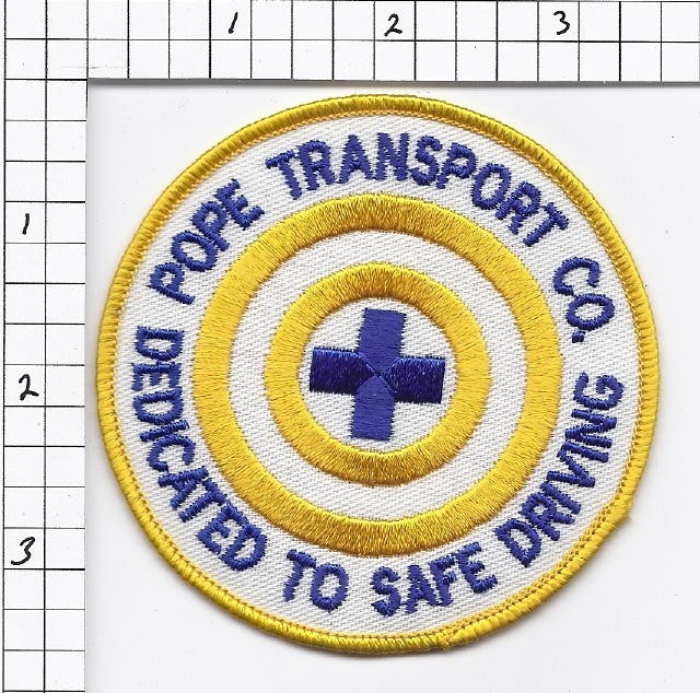 Pope Transportation safe driver award trucking company patch