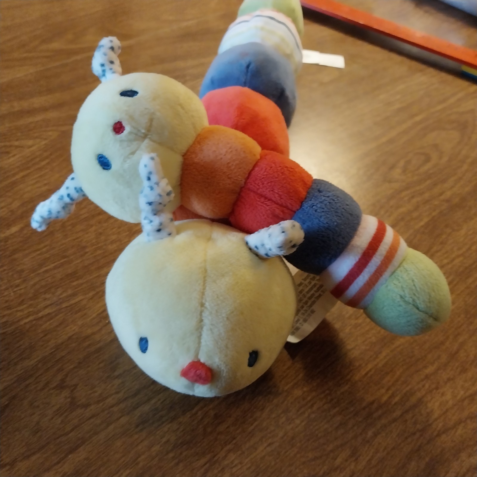 2 Baby Gund Tinkle Crinkle Rattle Squeak Caterpillar Plush Sensory Bug 15" & 8 "