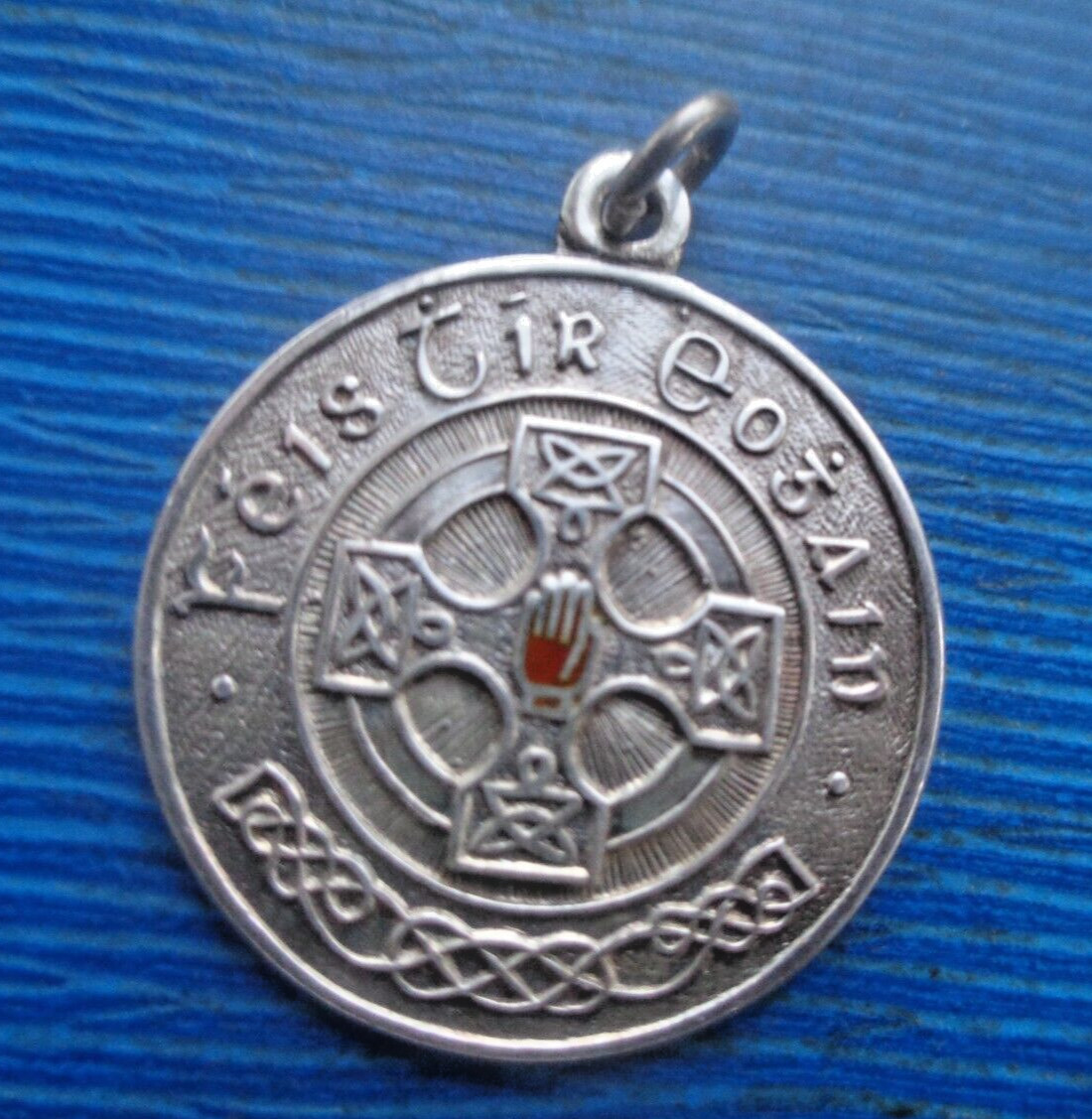 Vintage Sterling Silver & Enamel Irish Fob Medal h/m 1949 Tyrone Music Festival