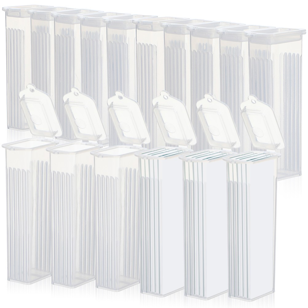 50 Pcs Holder Individual Storage Boxes Microscope Cases