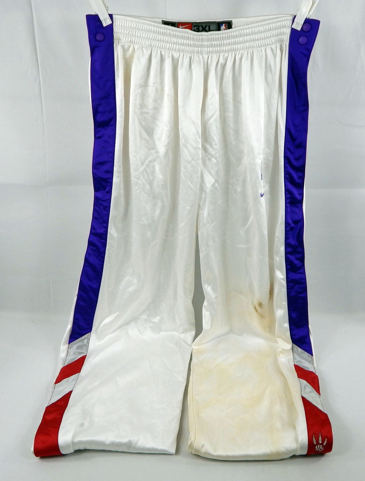 2003-04 Toronto Raptors Michael Curry #12 Game Used White Warm Up Pants 3XL 257