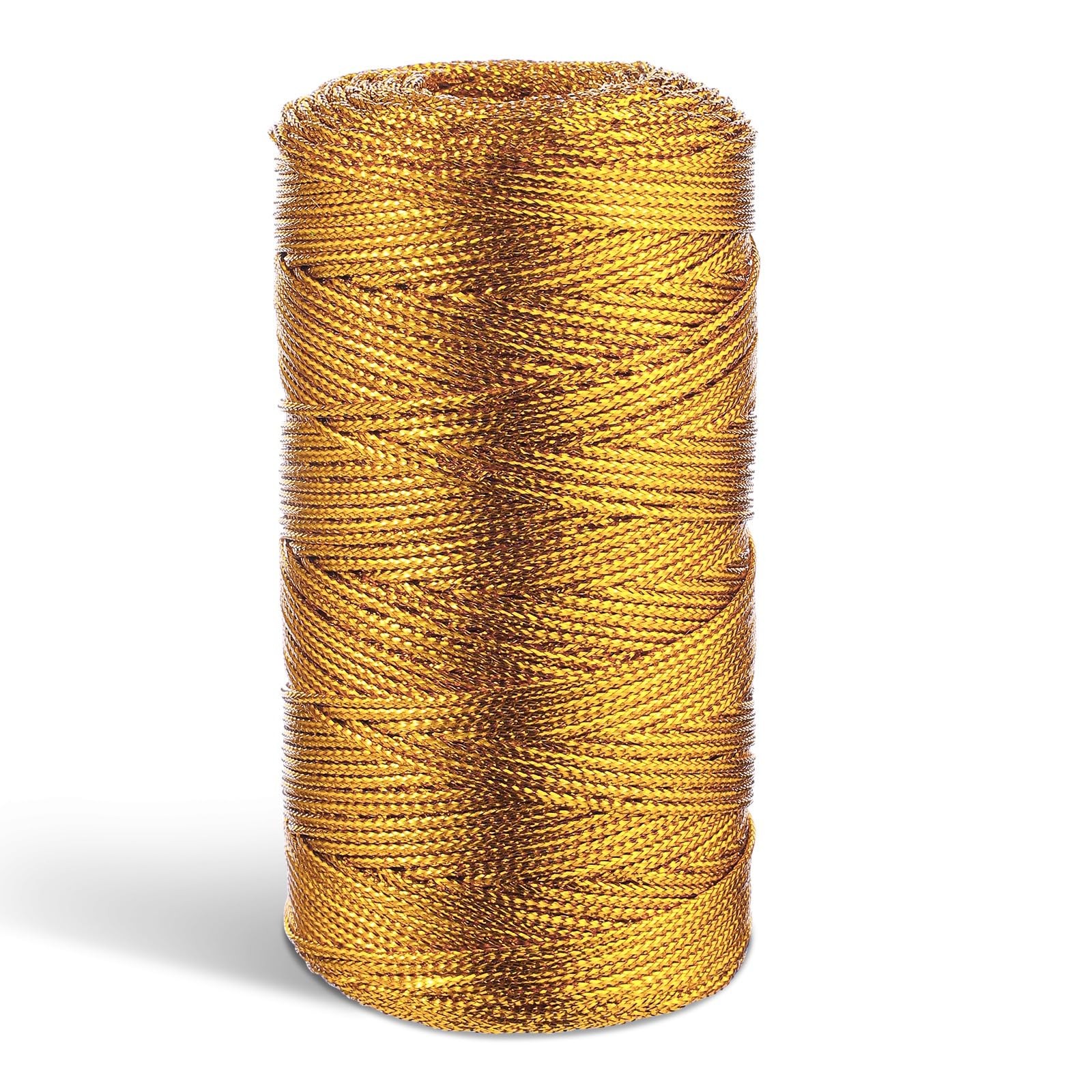 656 Feet/218 Yards Metallic Cord Gold Twine, 1.5 mm Gold, 