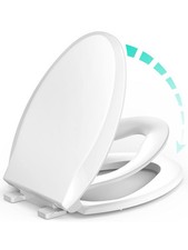 Elongated Toilet Seat with Built-in Potty Training Seat for Toddlers& Adults,...