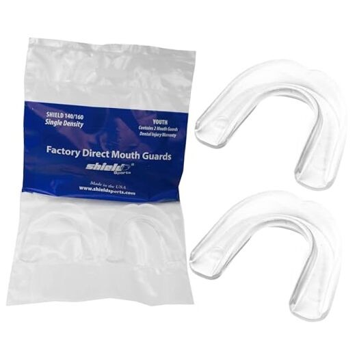  Single Density Mouth Guard 2 Pack,YOUTH Clear