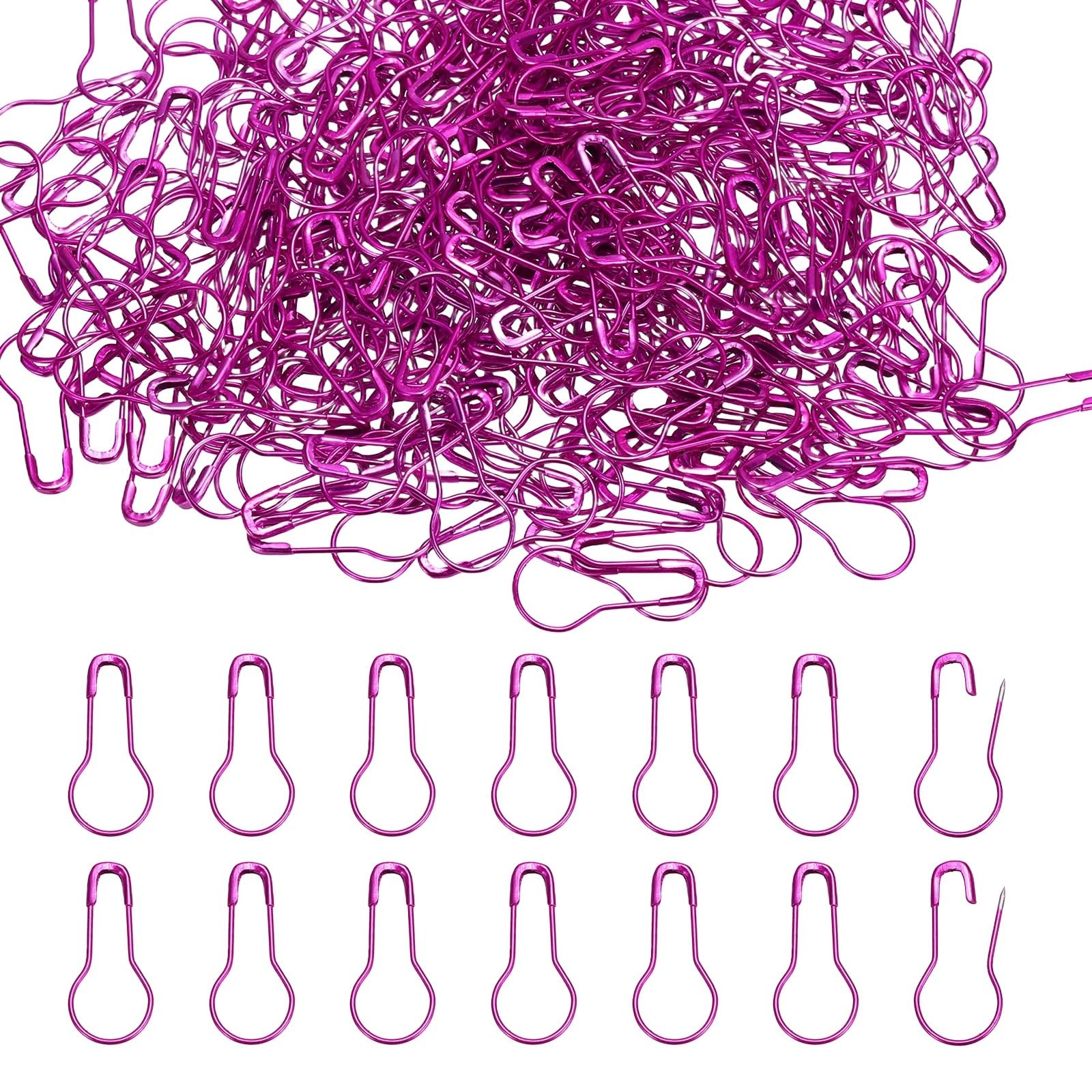 PATIKIL Safety Pins, 500Pcs Metal Bulb Pins Stitch Markers Purple 
