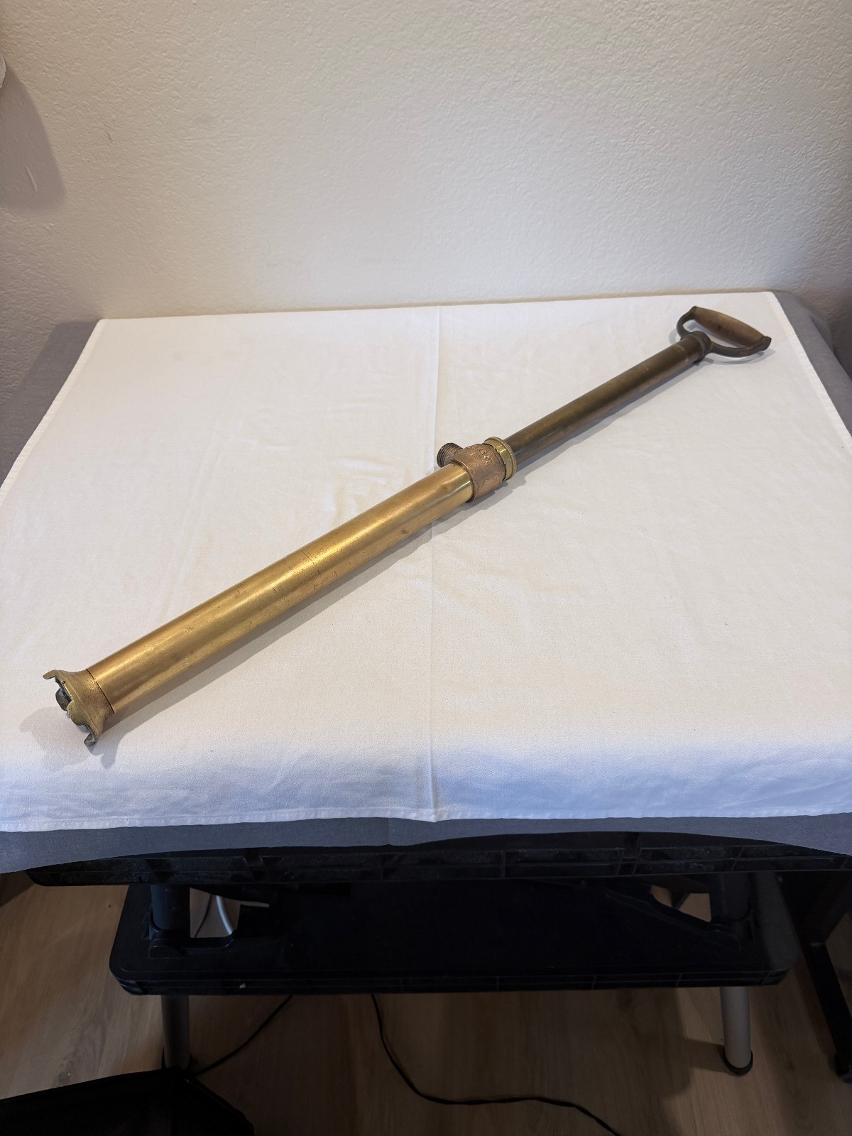 Antique Wurkeze No. 2 Brass Bilge Pump 1900s Marine 20" Wood Handle