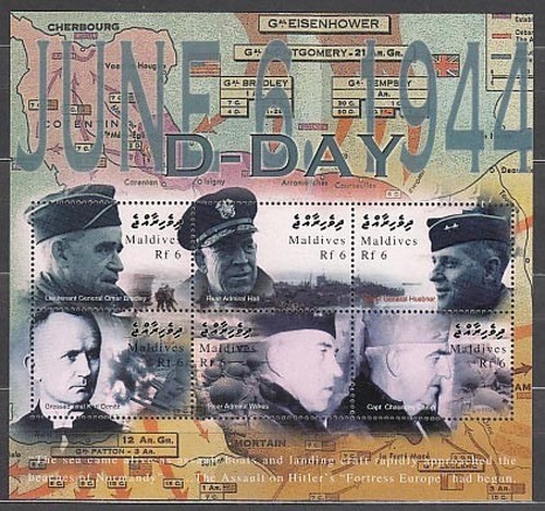 Maldives - Mail Yvert 3628/33 ** MNH Normandy Landing