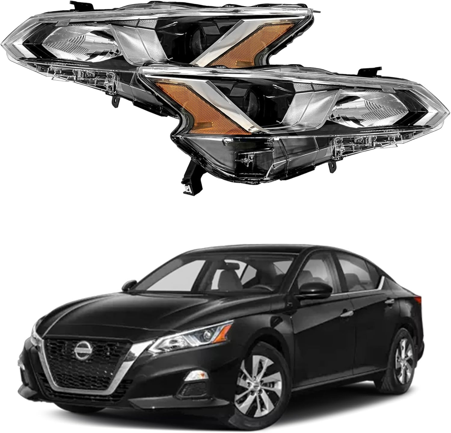Set of 2 Right & Left Headlight Headlamp Compatible with 2019 2020 Nissan Altima