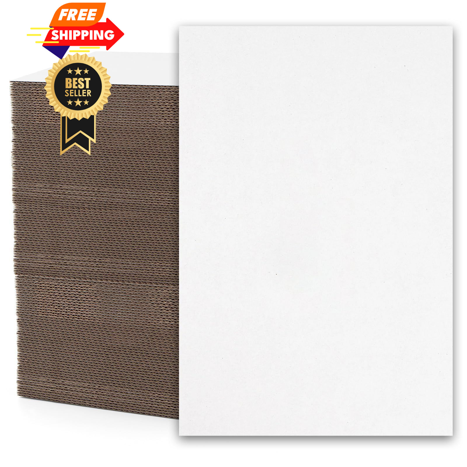 Mat Board Center, 200 Pack 4X6 Corrugated Cardboard Sheets, 4x6, 200 