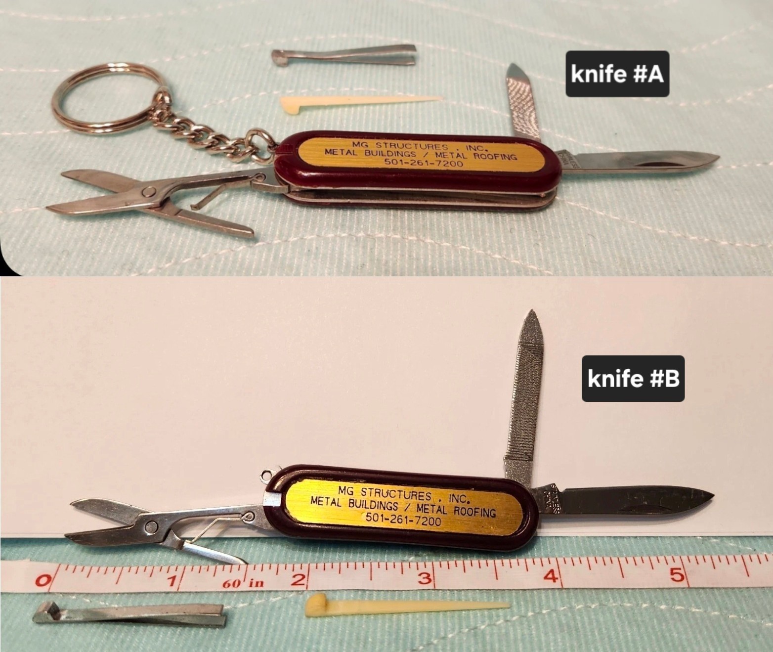 2x Pocket Knife Business Advertisement Advertising Promo (LOT of TWO Knives)