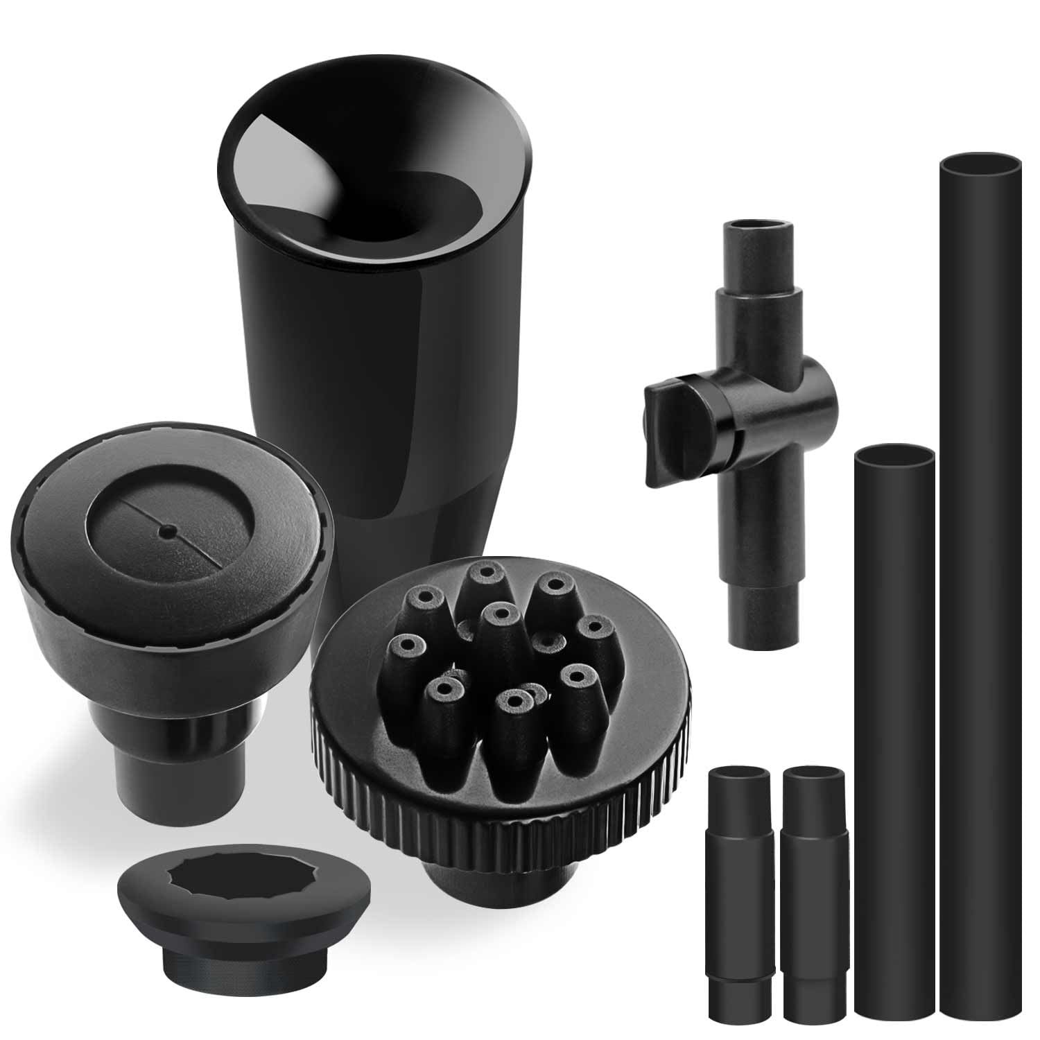 Plastic Fountain Nozzle 1/2, Head for Garden, Ponds, Small, Black 