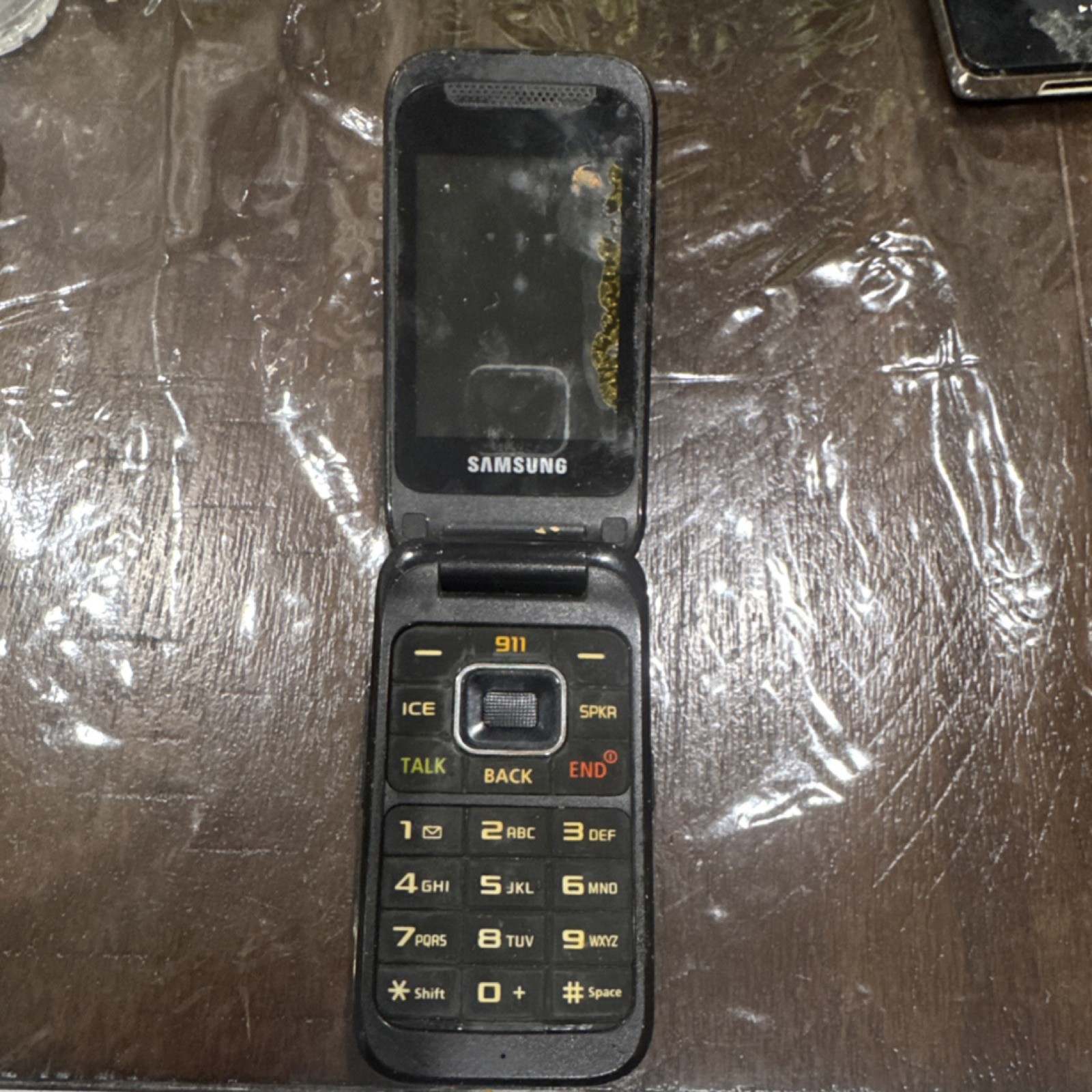 Samsung Flip Phone Black Vintage Cell Phone Less Than 4in Screen 2G Vibration