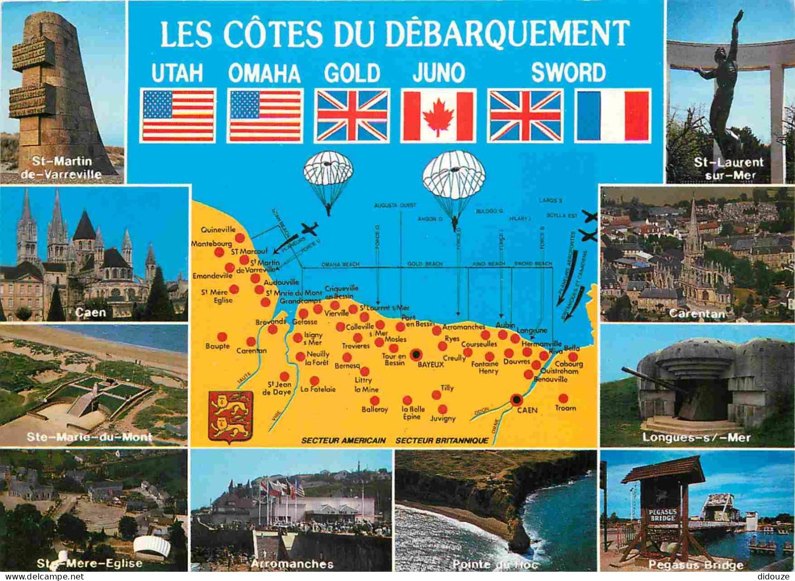 Postcard - Militaria - Landing of June 6, 1944 in Normandy - Les Cotes