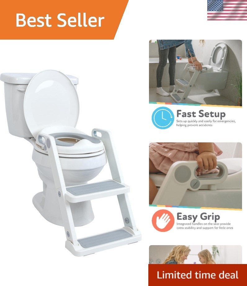Step Ladder Toddler Potty Seat for Toilet - All-in-One Kids Potty Training To...