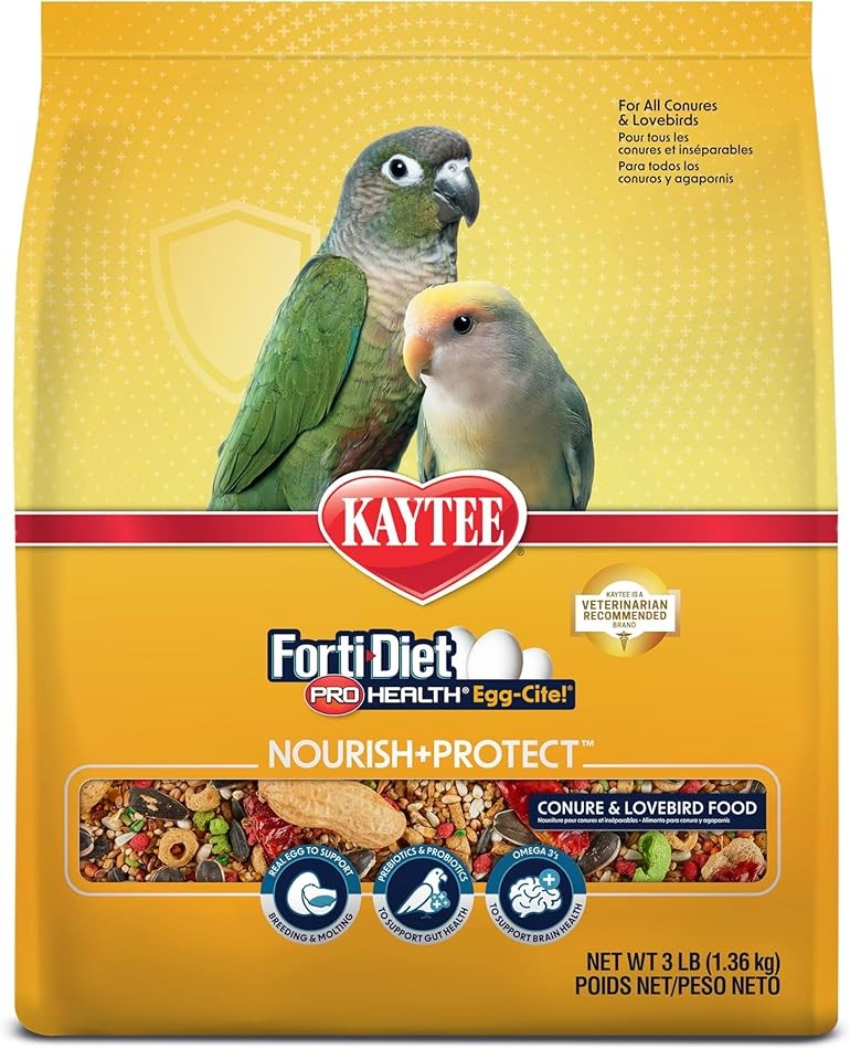Kaytee Forti-Diet Pro Health Egg-Cite Pet Conure & Lovebird Food, 3 Pound