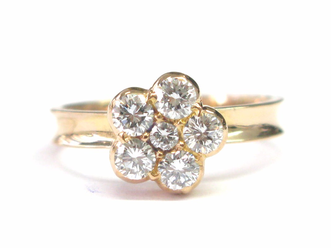 22KT Circular Diamond Flower Jewelry Ring ROSE GOLD .65CT