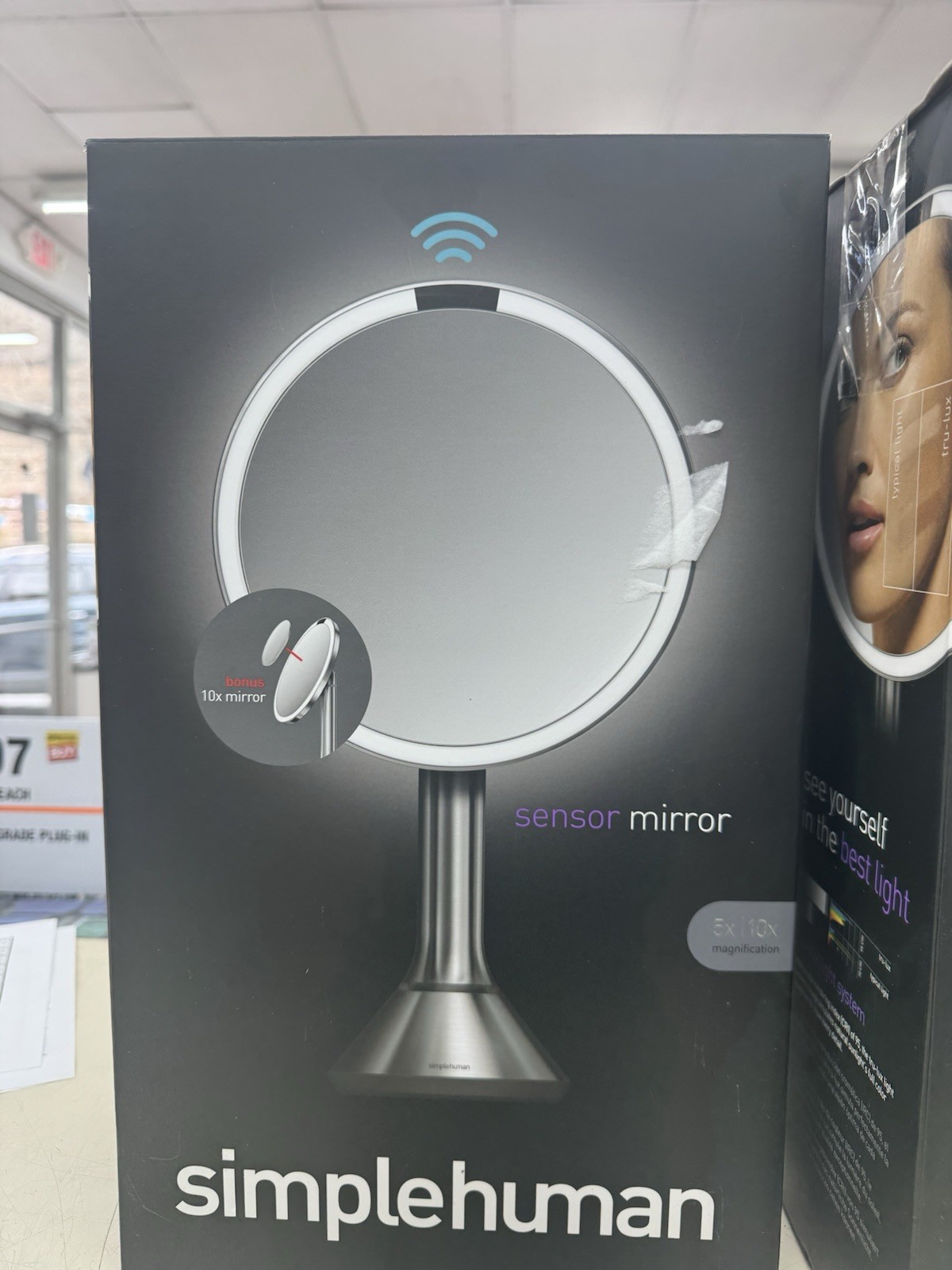 Simplehuman 8" Round LED Sensor Mirror 5x & 10x Magnification NOB!!!