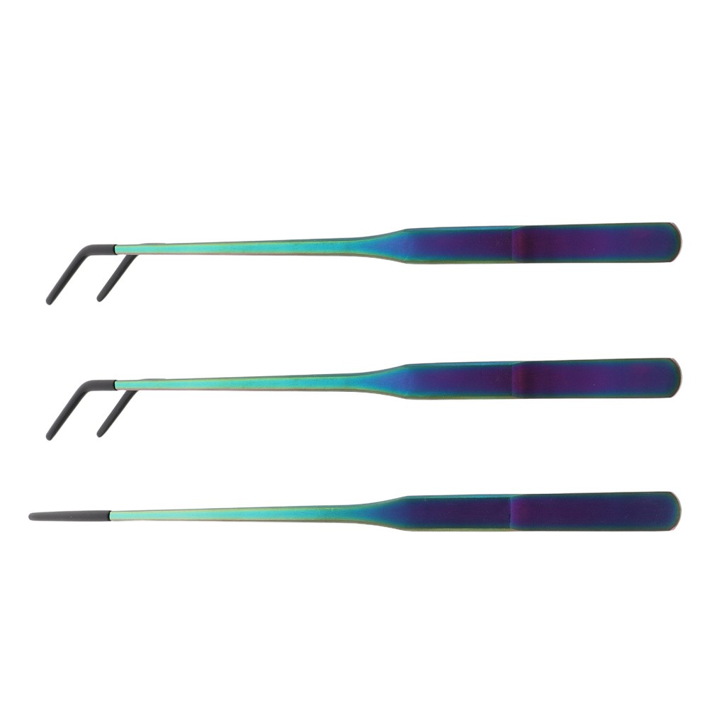  3pcs Stainless Steel Feeding Long Tongs: Reptile Tweezers Aquarium Tweezers