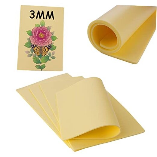 3mm Tattoo Practice Skin, 3 Pcs 12x8" 3mm Thick Silicone Fake Skin 3Pcs I 3mm