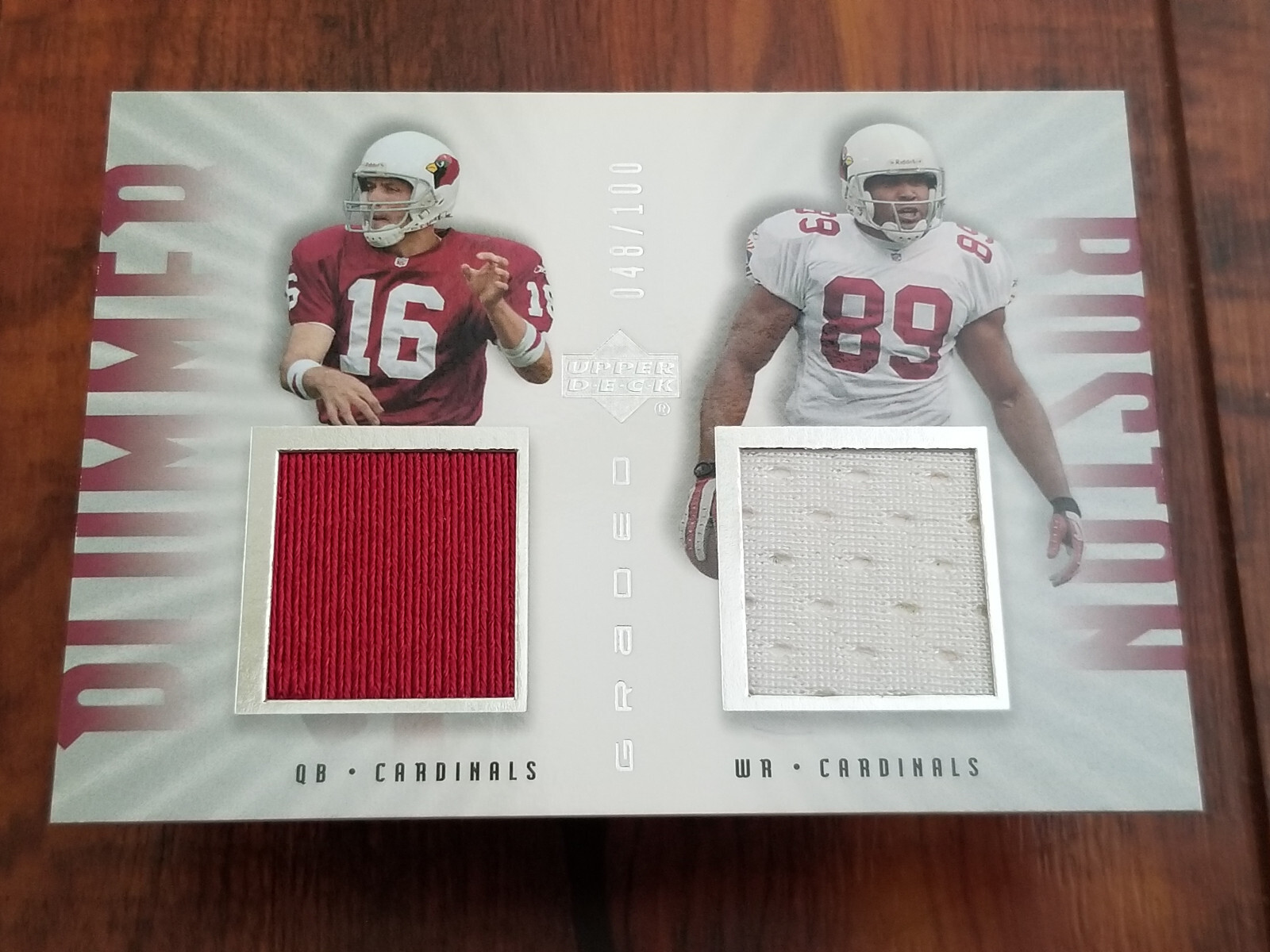 Jake Plummer & David Boston 2002 UD Graded #PP-100 Jersey Card - #048/100