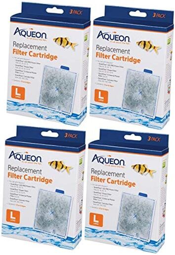  12 Pack of Replacement Filter Cartridges, Large, for QuietFlow Aquarium 