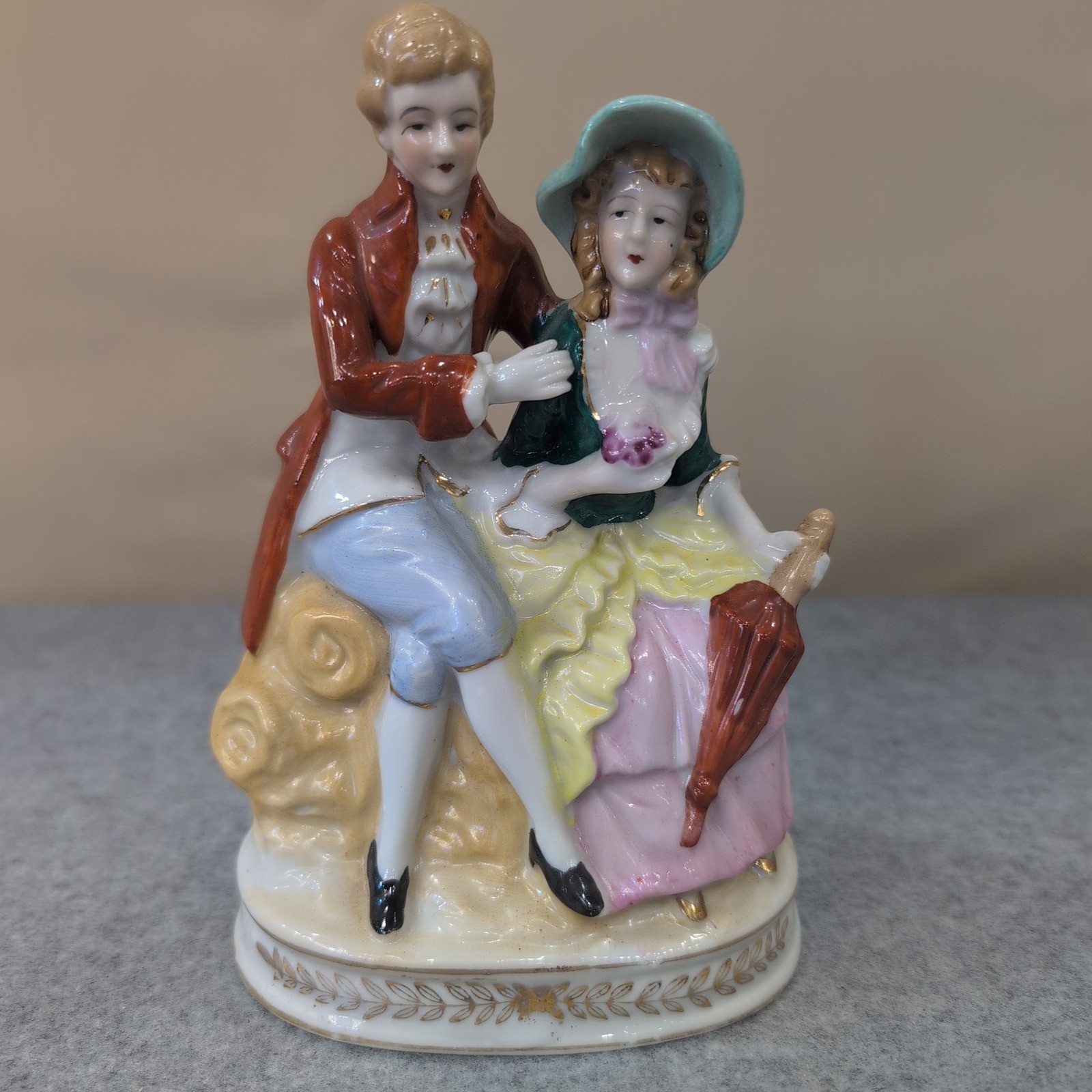 Vintage Porcelain Figurine Couple Elegant Regency Style Porcelain Japan