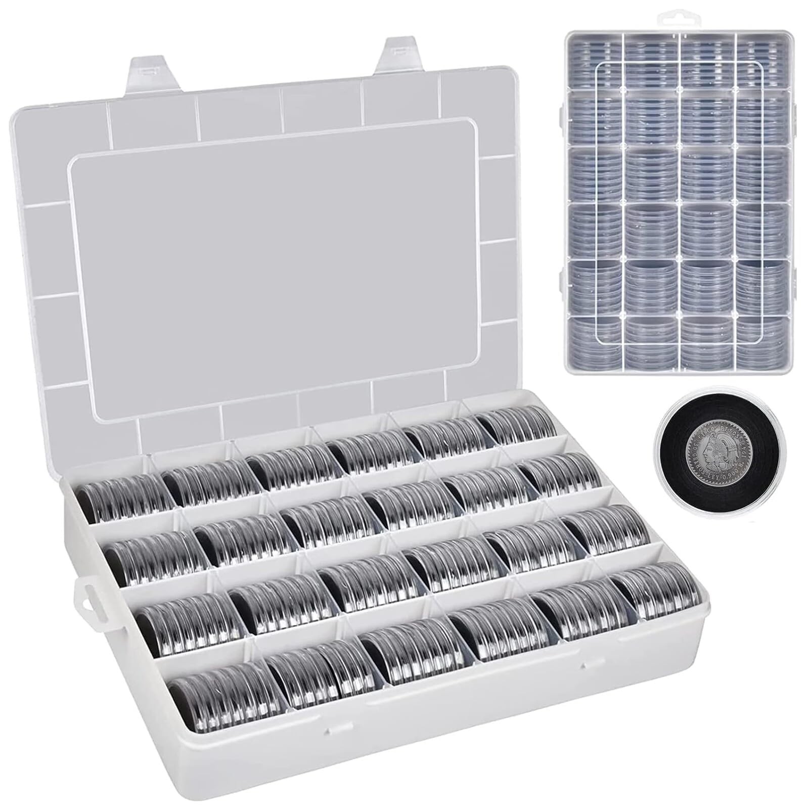 46mm Coin Capsules 168 Pcs with Foam Gasket and Storage Case