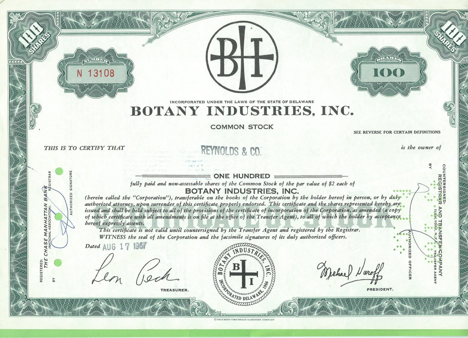 Botany Industries, Inc. 1967