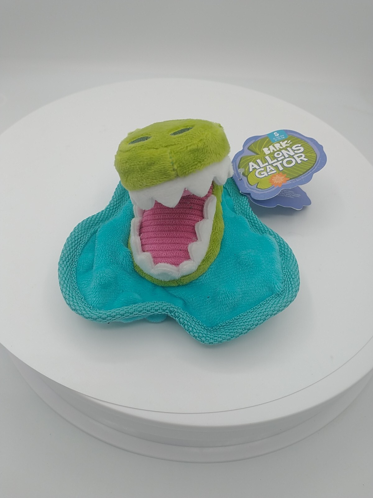 Bark Box Allons Gator Plush Dog Toy Squeaky Crinkle SMALL 0-20lbs