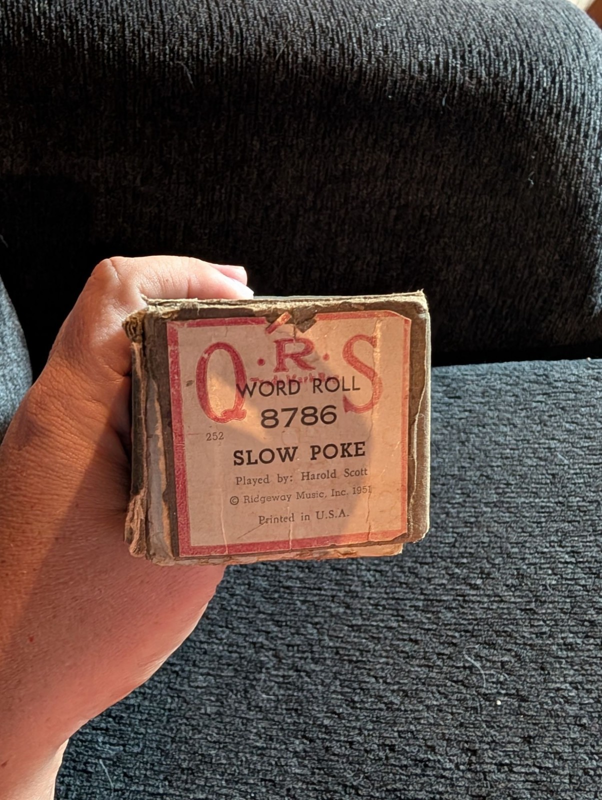 Q.R.S. Word Roll 8786 Slow Poke by harold Scott Player Piano Roll