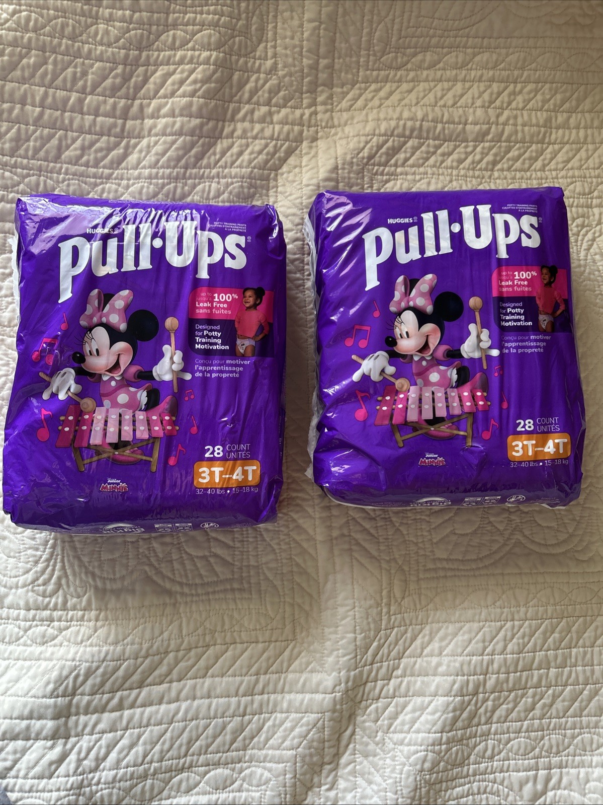 Huggies Pull Ups Girls 3T-4T 32lb-40lb Potty Training 2 Pkg Of 28 Disney Minnie